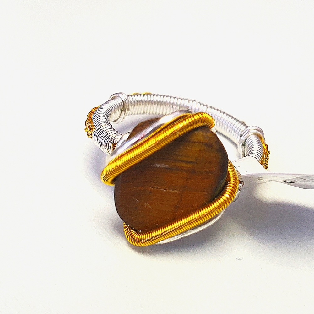 "On the prowl" Tigers eye Handmade ring size 6.5